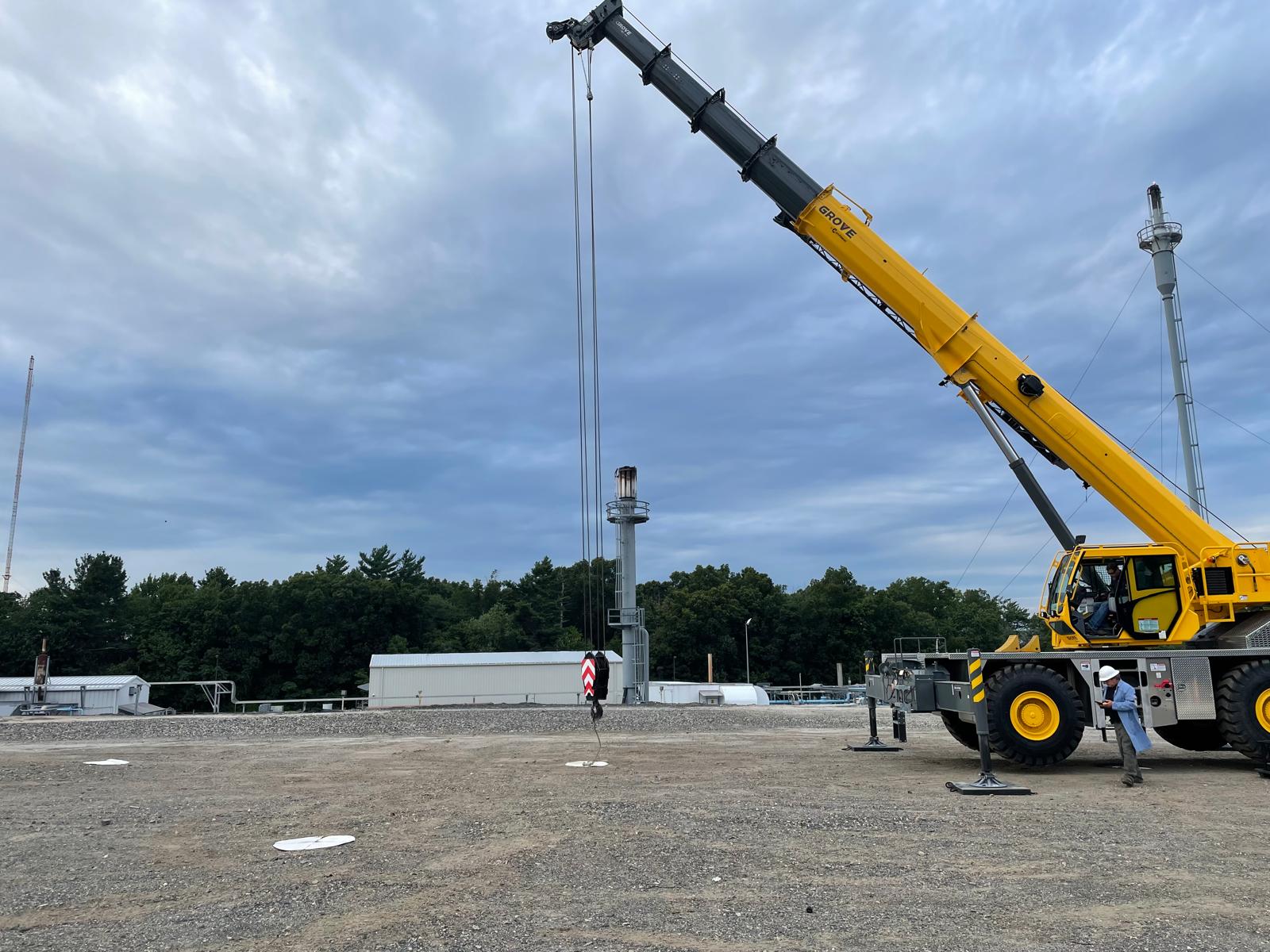 Earth Support & Pile Driving crew shoring a deep excavation on a Greater Boston jobsite.